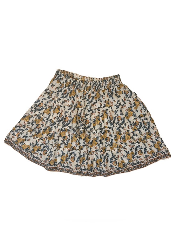 Max Studio Dresses & Skirts - Max Studio Floral Tiered Skirt Butter Yellow Ivory Rayon Smocked Waist Large NWT